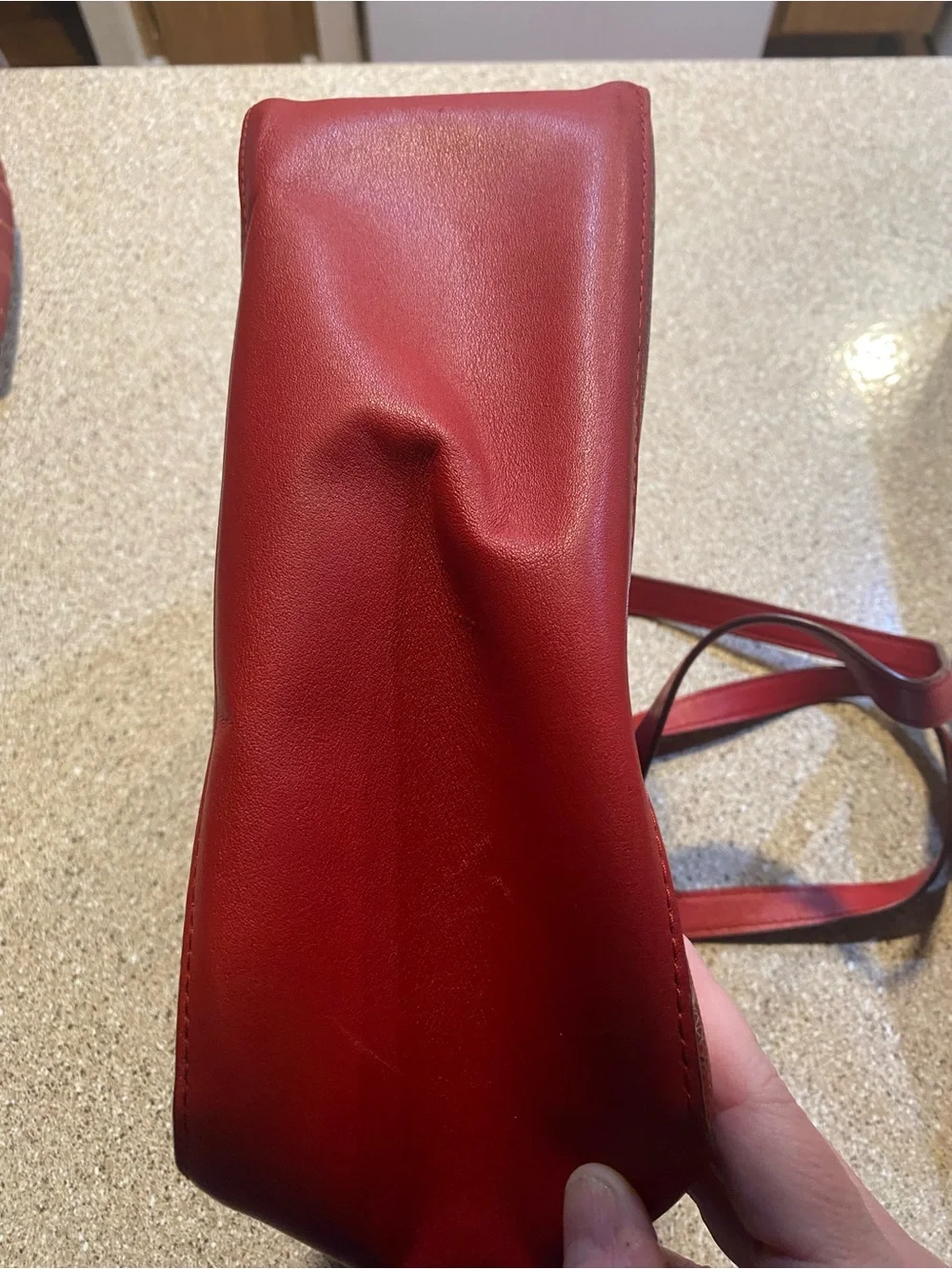 Coach Red Signature Monogram Hobo Tote with Gold Logo